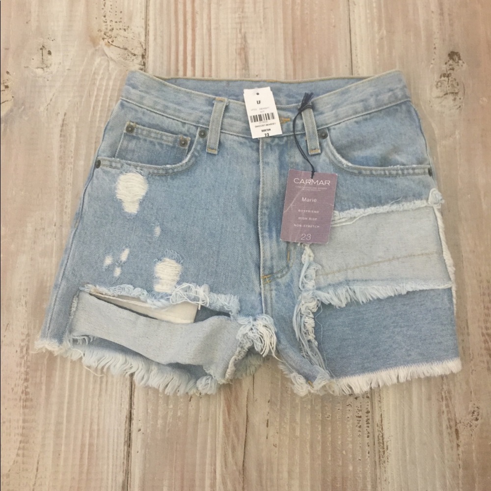 LF High waist denim destroyed shorts NWT - Picture 2 of 4